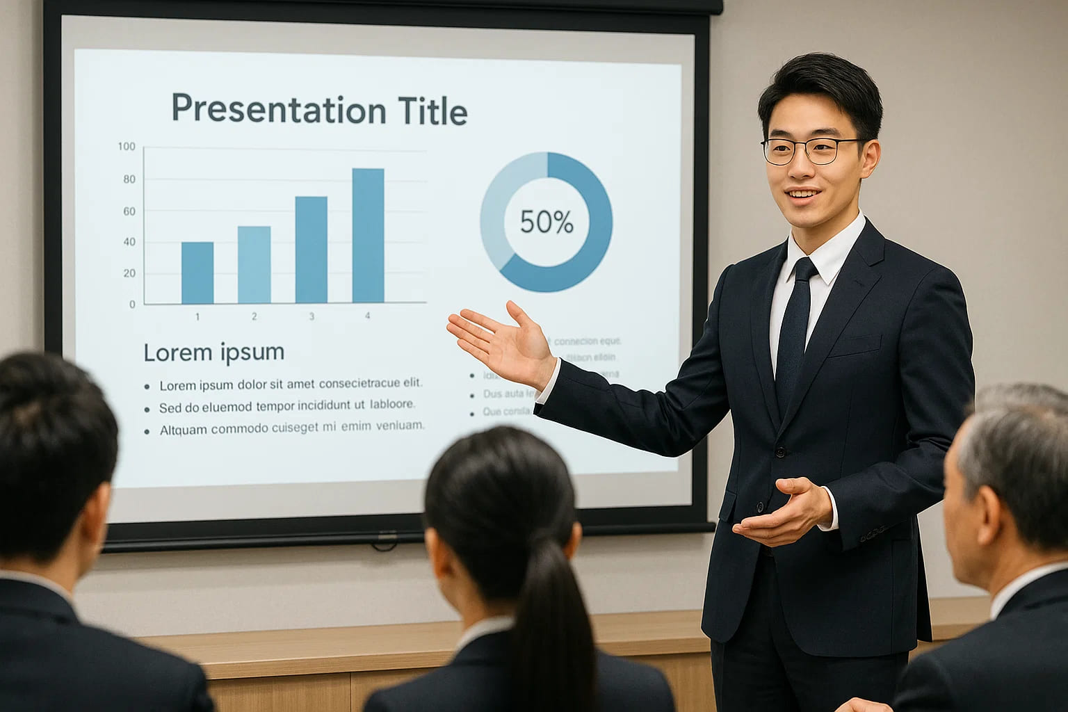 学生在答辩会上进行陈述汇报